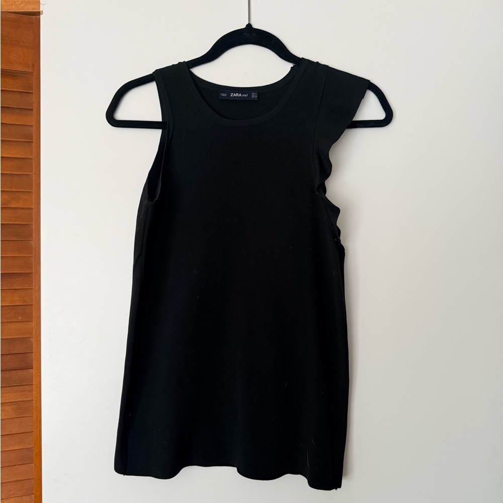 Zara One-Shoulder Black Mini Dress